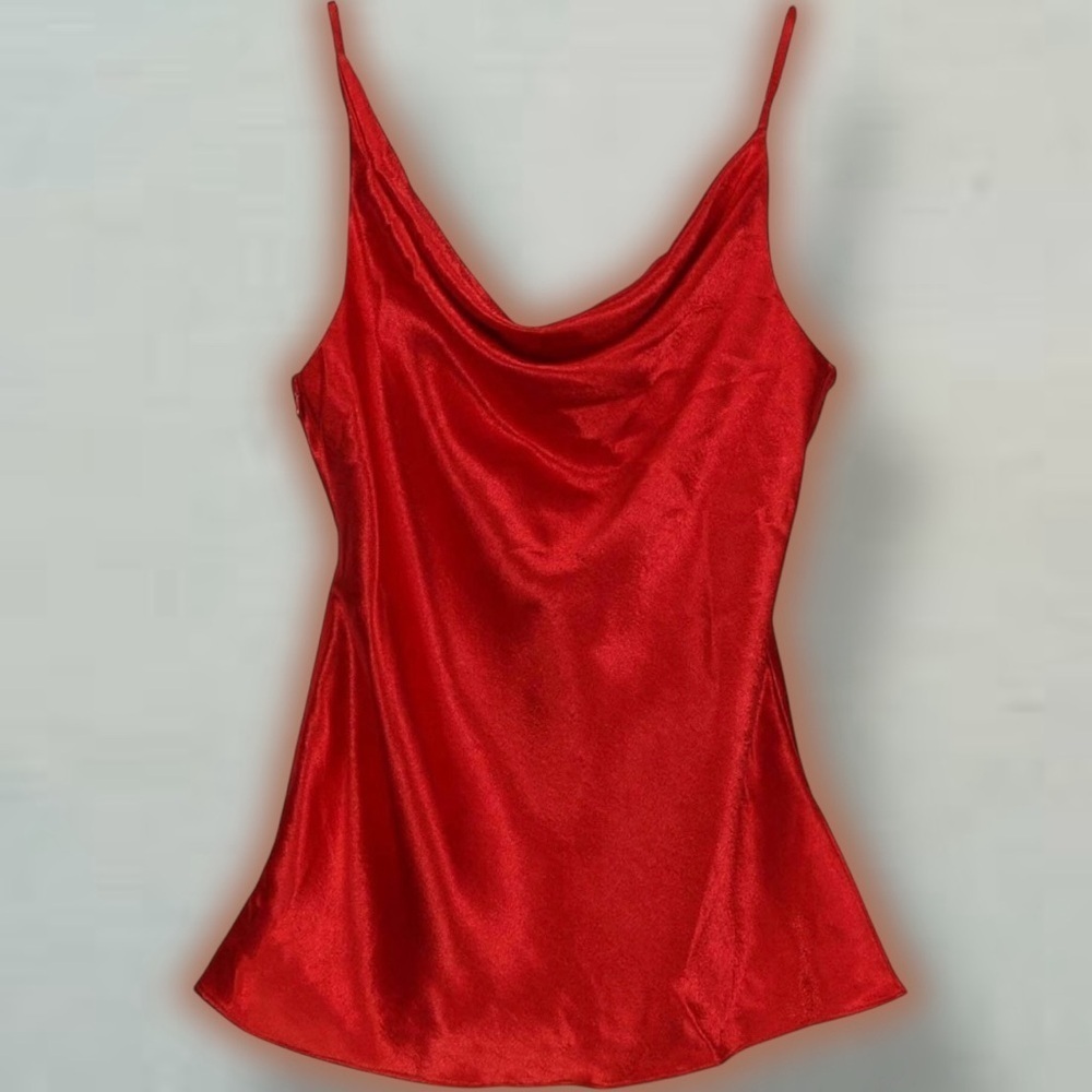 NWT Sies Marjan ‘Amira’ Glossy Satin Camisole Top in “Red Lipstick” Size 6